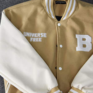2025 derniers patchs en chenille de broderie OEM vestes universitaires manches en cuir personnalisées veste de baseball Letterman Varsity Bomber - Product Image 2