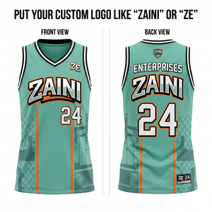 Maillot de basket personnalisé pour femme, 160 GSM, respirant, en maille polyester à l'aspect nid d'abeille, vert menthe, imprimé par sublimation, uniforme d'équipe - Product Image 1