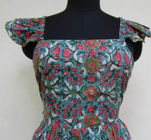 Women's Floral Printed Maxi <b>Dress</b> Square Neckline with Back Strap Short Sleeve Beach <b>Dress</b> in XL 3XL <b>Sizes</b> Made Cotton Linen - Product Image 2