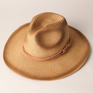 Chapeau Fedora en paille - 2025 100% été décontracté respirant fabricant personnalisé chapeau Fedora en paille - Product Image 4