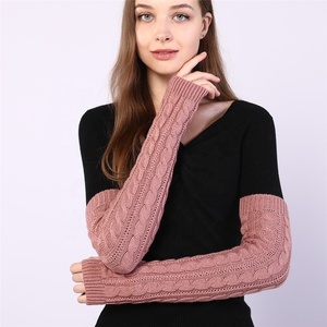 20 pollici delle Donne acrilico Knit Lunghi <span class=keywords><strong>Senza</strong></span> <span class=keywords><strong>Dita</strong></span> Manicotti Guanti <span class=keywords><strong>Guanto</strong></span> per le donne - Product Image 2