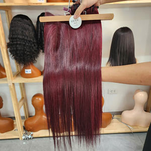 Cheveux vierges vietnamiens 100% naturels, mèches doubles tissées à la machine, fermeture en dentelle HD, couleur naturelle, style ondulé lisse - Product Image 1