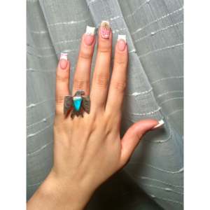 Bague ajustable Jude Candelaria en turquoise Kingman et argent sterling avec sertissage clos, cadeau - Product Image 4