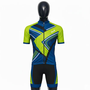 Ensemble de maillots de cyclisme respirants, nouveau design, séchage rapide, manches courtes, cuissard rembourré, uniforme de cyclisme en gros, maillot de cyclisme pour hommes - Product Image 1