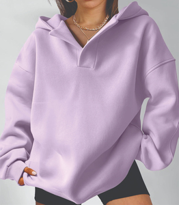 Sudaderas con capucha informales de punto sólido para mujer, sudaderas con capucha y cuello con cremallera, son una mezcla perfecta de comodidad de estilo y vibraciones deportivas - Product Image 4