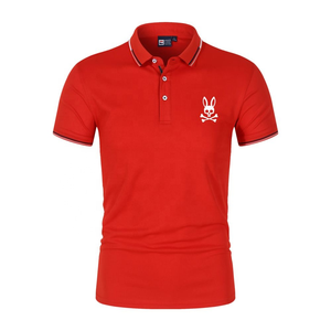 Polos de talla grande para hombre Camiseta de punto de algodón 100% transpirable clásica de manga corta con técnicas impresas OEM - Product Image 2