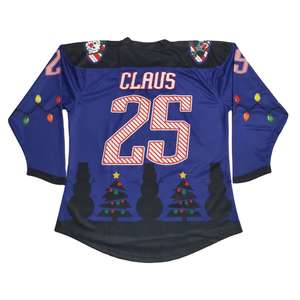 Maillot de hockey sur glace personnalisé de vêtements de sport | 100% maillot de hockey sur glace respirant en polyester coupe et couture logo en sergé nom et numéro - Product Image 4