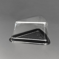 Boîte à gâteau triangulaire transparente en PET, emballage jetable pour tranches de gâteau, pour boulangerie et desserts