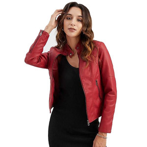 Women's 100% High Quality Sheep Skin Leather Jacket Cotton Filled Windproof Breathable Eco-Friendly New Stylish <b>Fabric</b> Wholesale - Product Image 5