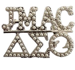 Broches DSTJMAC personalizados Delta Jackson (MS) Alumnae Chapter Members Delta Symbols Pearl Broche Pin Joyería - Product Image 1