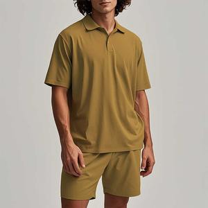 <b>Men</b> Waffle Knit Polo Shirt and Shorts <b>Set</b> 2 Pieces Outfits Summer Suit Casual Tracksuit with Pockets Breathable Plus Size <b>Men's</b> - Product Image 5