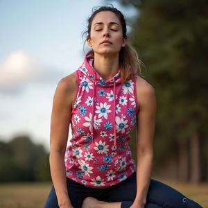 Women's Winter Autumn Knitted Sleeveless Printed Hoodie for Fitness Workout Pullover with Front Logo Sublimation - Product Image 5