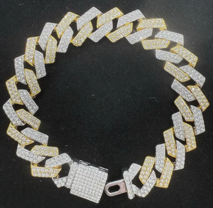 Pulsera de Eslabones Cubanos con Diamantes de Corte Redondo, Plata de Ley 925, Chapado en Rodio, VVS, Moissanite, Estilo Hip Hop, Hielo para Bodas - Product Image 5