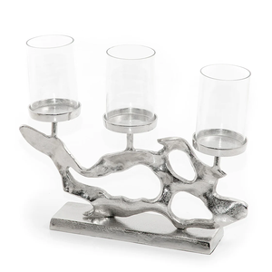 Attractive Design Bed Room <b>Side</b> <b>Table</b> Decorative Aluminium and Glass Candle Votive Holder <b>Silver</b> Color Candle Holder Stand - Product Image 1