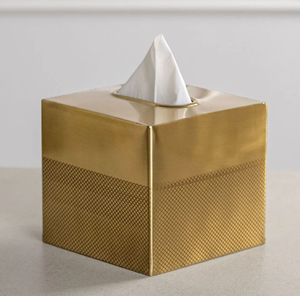 Boîtes porte-mouchoirs en métal en laiton rayé massif doré classique pour la cuisine à manger, nouveaux porte-serviettes conçus à des prix moins chers - Product Image 3