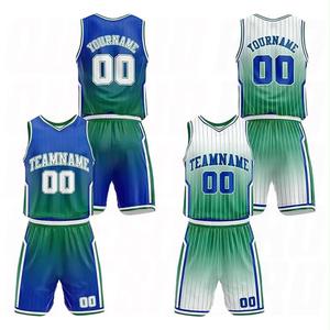Ensemble de maillots de basket-ball personnalisés pour hommes, 100% polyester, séchage rapide, respirant, imprimé, sans manches, kit d'équipe - Product Image 3