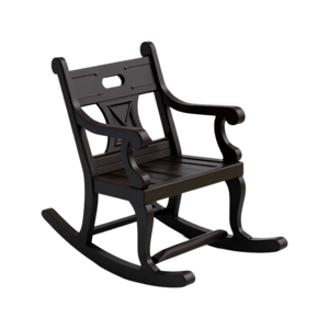 Chaise à bascule classique en bois finition ébène Heritage - Product Image 2