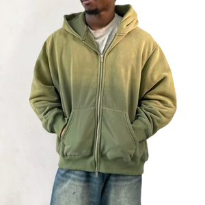 Sweats à capuche en molleton de coton 100% de haute qualité pour hommes, vêtements décontractés pour sports d'hiver à manches longues, mode avec fermeture éclair, nouveauté - Product Image 1