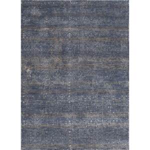 Alfombra de Lana y Viscosa Tejida a Mano Azul Sile, Diseño Abstracto para Uso Doméstico - Hwv-13014 - Product Image 1