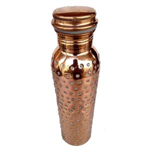 Bouteilles d'eau à pois argentés Utilisation régulière Bouteille d'eau de bonne santé Bouteilles de gymnastique naturelles polies à la main martelées - Product Image 4