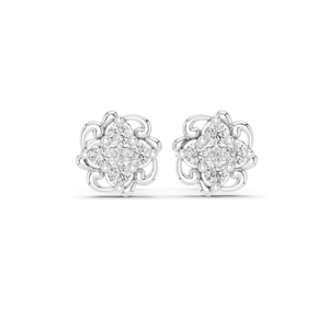 0.384 CT Lab Diamond Floral <b>Stud</b> Earrings VVS-VS EF CVD Diamonds 18KT, 14KT, 10KT Gold & 925 Silver Moissanite Option - Product Image 1