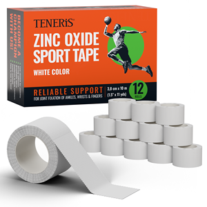 Teneris Zinc Oxide 12 Sport <b>Tape</b> <b>Athletic</b> Wound Dressing Hydrocolloid Healing Breathable Flexible Class I Medical Adhesive - Product Image 1
