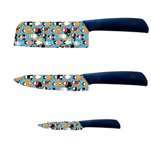 Nouveautés : Ensemble de couteaux de chef en céramique avec manches en plastique pour les fêtes barbecue - Lavable au lave-vaisselle - Ambidextre - Livraison rapide via Shopify - Product Image 1