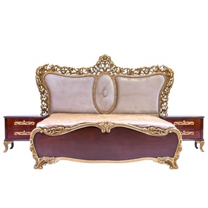 ชุดเตียงขนาดคิงไซส์ทำจากไม้สักสไตล์ยุโรปหรูหราที่เก็บของในห้องนอนเตียงนุ่มหุ้มเบาะเฟอร์นิเจอร์ดีไซน์ทันสมัยในช่วงกลางศตวรรษ - Product Image 4