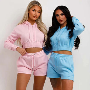 Top corto con capucha para mujer, conjunto corto con capucha, ligero, personalizado, Top corto con capucha para mujer, conjunto corto - Product Image 2