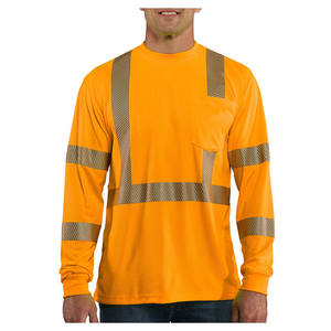 Vêtements de travail réfléchissants à manches longues, t-shirts de sécurité haute visibilité pour hommes, t-shirt de travail haute visibilité - Product Image 3