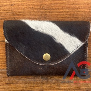 กระเป๋าใส่เหรียญหนังวัวแท้ขนาดเล็กเคสใส่บัตรแบบตะวันตกกระเป๋าสตางค์กระเป๋าหน้าบางสำหรับผู้หญิงใส่บัตรเครดิต/ซองใส่เงินสด - Product Image 1