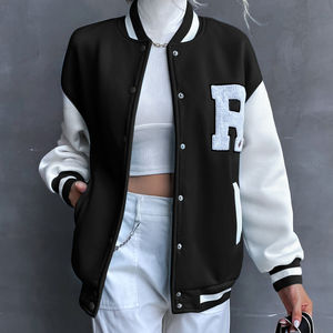 Chaqueta Letterman/Varsity hecha a medida para mujer, estilo botón, abrigo deportivo informal para uso en exteriores, la mejor calidad - Product Image 1