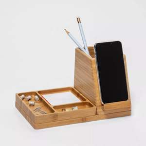 Porte-stylos carré moderne en bois naturel fait main avec une finition de qualité, écologique, vente en gros directe d'usine - Product Image 1