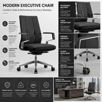 Chaise de bureau de direction moderne pivotante avec accoudoirs métalliques pour fournisseur de mobilier de bureau d'entreprise