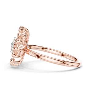 Bague pour femme en diamant de laboratoire 0,08 CT, design soleil, clarté VVS-VS EF, or 18 carats, 14 carats, 10 carats et argent 925, moissanite et diamant de laboratoire - Product Image 6
