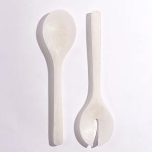 Ensemble de couverts à salade écologiques de couleur verte avec long manche en résine, cuillère et fourchette de mariage, outils de cuisine à domicile, prix raisonnable - Product Image 4