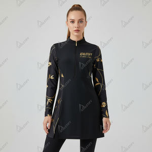 Tenue modeste élégante, respirante, durable, légère, à manches longues, à motifs floraux, haut modeste musulman, vêtements de sport sublimés, vêtements modestes - Product Image 3