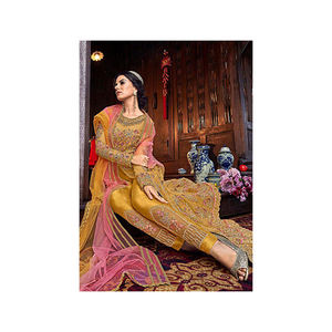 Vestido indio de gasa Shalwar Kameez para mujer para fiesta de adultos ropa de invierno adecuada para damas niñas - Product Image 1