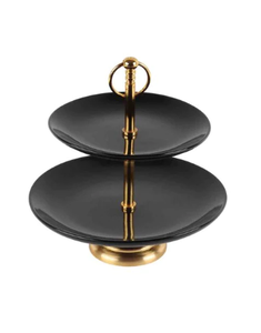 AK Brass High Quality Metal <b>Cake</b> <b>Stand</b> Black Powder Coating Finishing With <b>Two</b> <b>Tier</b> Decorative <b>Cake</b> <b>Stand</b> For Home / Restaurant - Product Image 1
