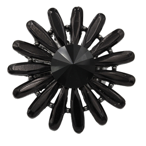 Genere di prodotti eleganti e lussuosi anelli di cristallo Color diamante nero placcato Jet - Product Image 2