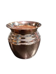 Lota en cuivre de qualité réfléchie par les yeux hautement poli Style indien écologique Tendance Lota en métal cuivre pur avec impression de logo de couvercle - Product Image 4