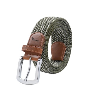 Cinturón Elástico Personalizado para Hombre, Ajustable de 105-125 cm, con Extremos de Cuero, Hebilla Metálica, Logotipo Personalizado, 2-3 cm - Product Image 4