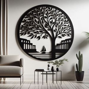 Art mural décoratif artisanal de luxe en métal pour décoration murale intérieure de salon moderne - Product Image 5