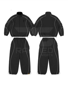 Survêtement de haute qualité 100% nylon, pantalon et veste, imperméable, lignes réfléchissantes, coupe-vent, pour hommes - Product Image 3