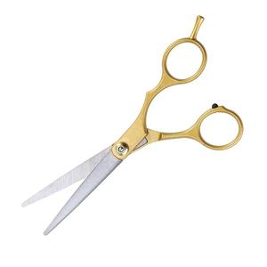 Tijera de pelo de belleza, tijera de peluquero profesional, medio oro, acero inoxidable, maquinilla de afeitar recta, tijera de corte de pelo de peluquero - Product Image 5