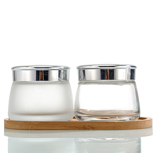 Công Suất Lớn Lọ Thủy Tinh Rộng Miệng Kem <span class=keywords><strong>Jar</strong></span> Cho Chăm Sóc Da Và Mỹ Phẩm Bao Bì Thủy Tinh Màu Trắng - Product Image 2