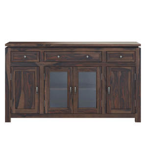 Buffet moderne en teck massif avec tiroirs et portes en verre, écologique, pour salle à manger d'hôtel, rangement, salon, chambre à coucher - Product Image 6