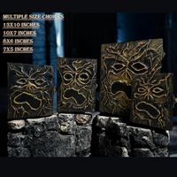 Carnet Necronomicon en Cuir Fait Main, Grimoire Imprimé Evil Dead, Décoration Monstre, Accessoire de Film d'Horreur, Journal Vierge avec Serrure C-Lock, Cadeau