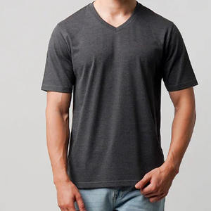 Camiseta Casual de Cuello en V para Hombre, 100% Algodón, Tejido de Punto, Manga Corta, Transpirable, de Secado Rápido, 220 Gramos - Product Image 5