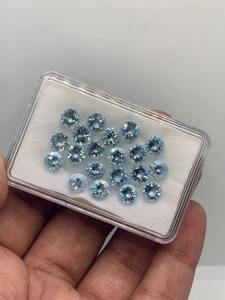 พลอยอะความารีนแบบเหลี่ยมเพชรพลอยหลวมธรรมชาติ - Product Image 4